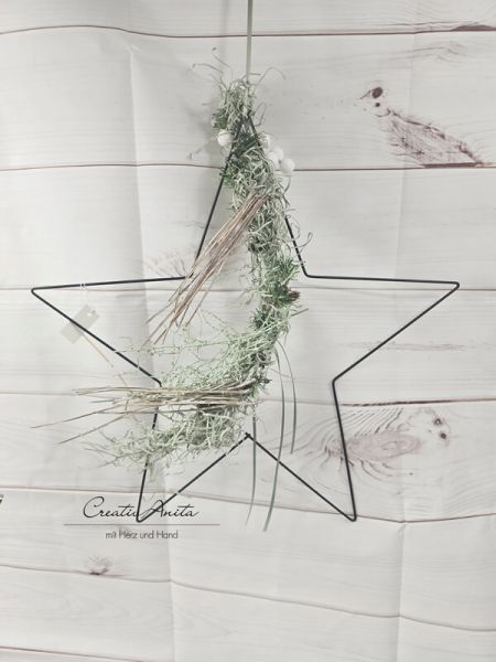 Türhänger Sternform dekoriert in grün-schwarz